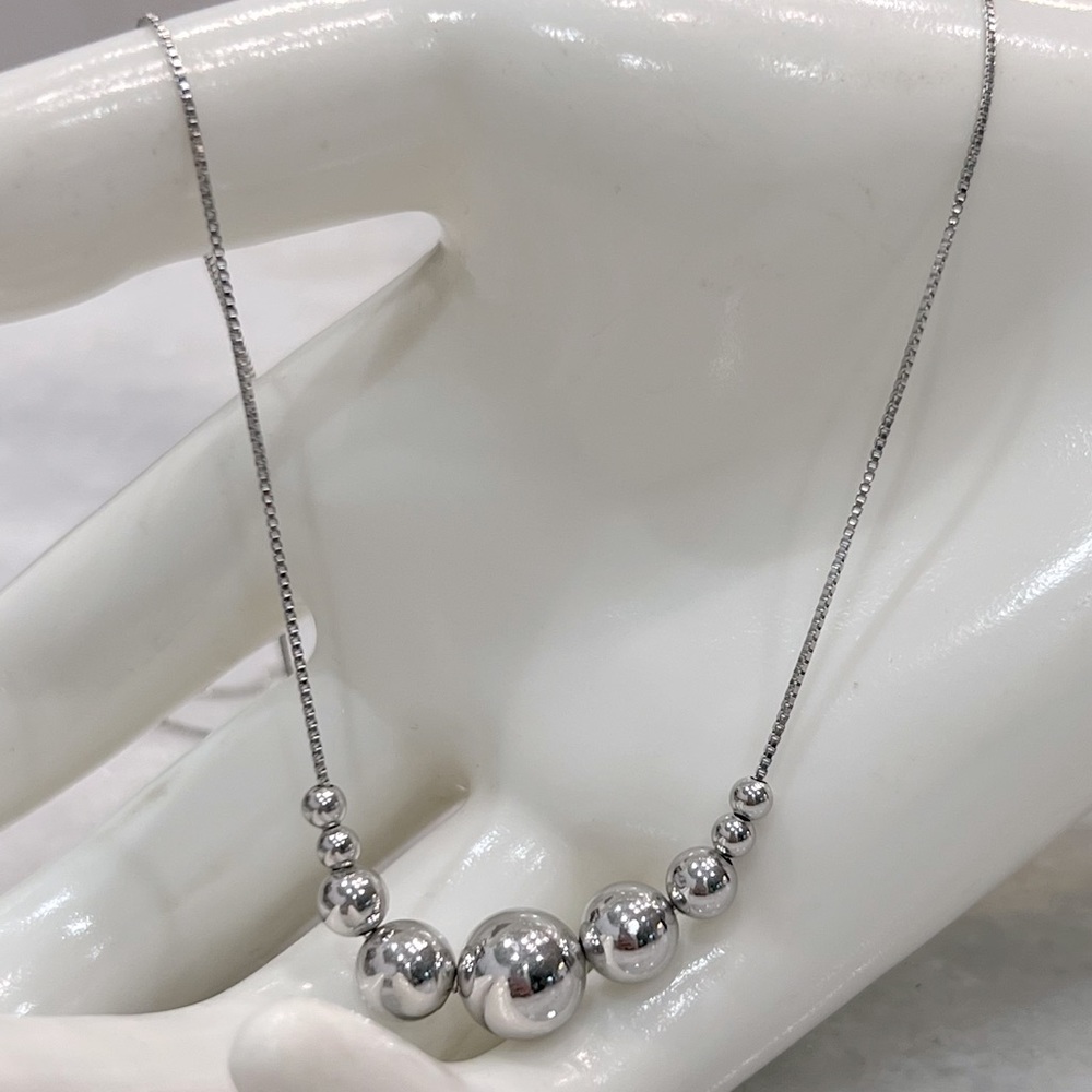 Sterling Silver Floating Balls Adjustable Necklace - image 5